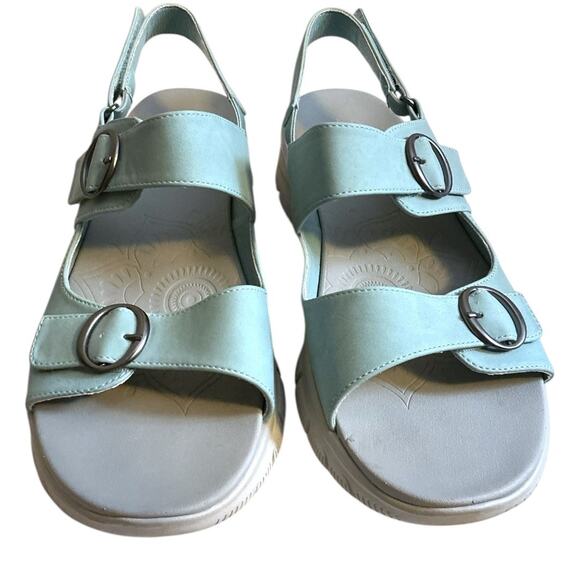 Skechers Easy Going SZ 11 Adjustable Vegan Sandals Certified Charm Aqua YogaFoam - Picture 2 of 13